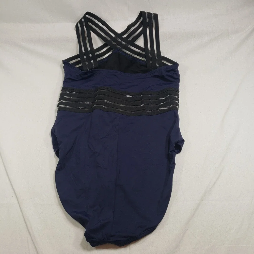 Hilor Womens Mesh One Piece Swimsuit XL Navy Blue‎